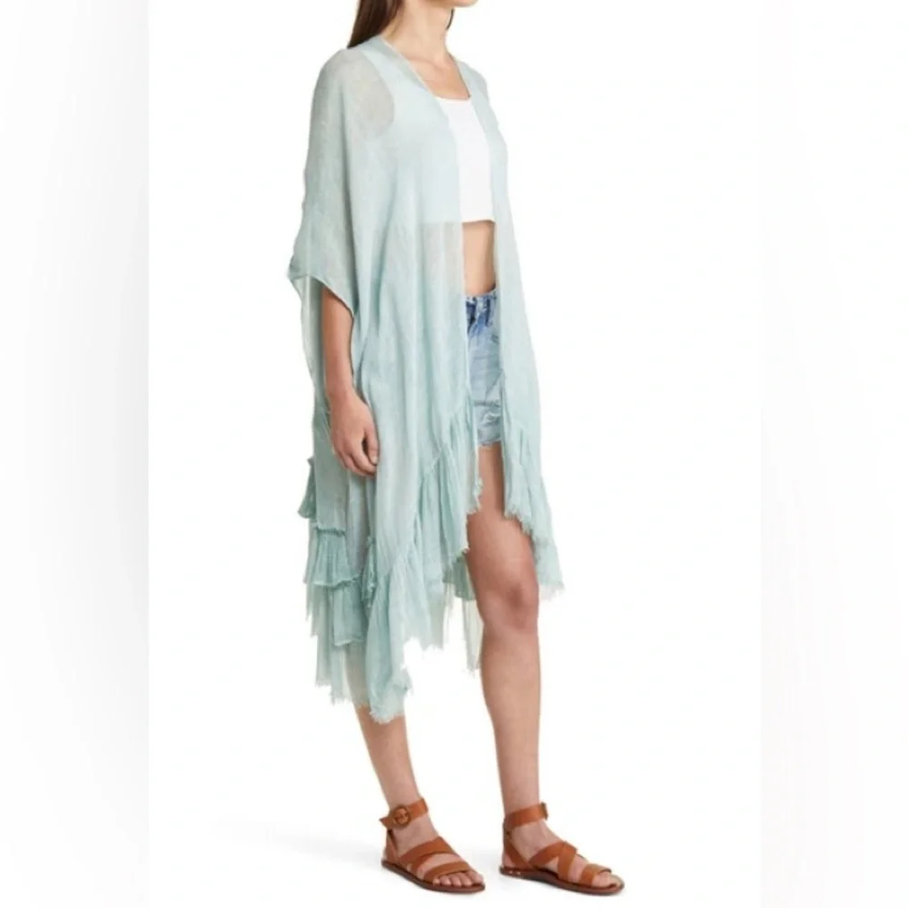 Free People Whisper Wash Ruffle Open Front